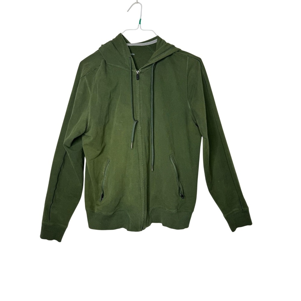 Mack Weldon Mens Green Full Zip Hoodie Sz L Streetwear Lounge Grunge Skater